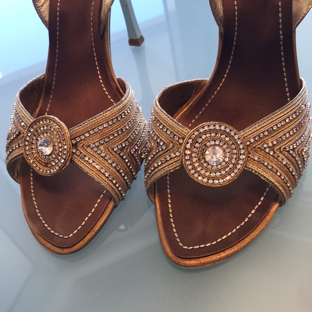 Rene caovilla Sandals size 40 gold crystal - Picture 2 of 8